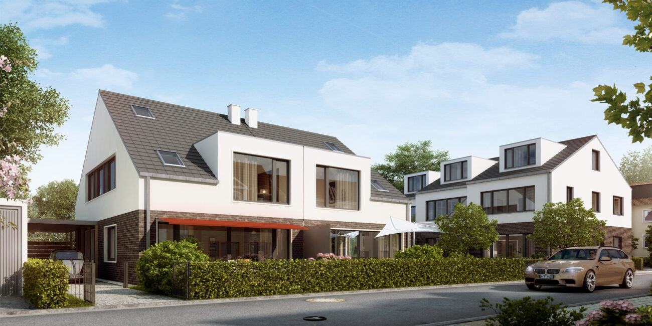 BFS51 - Doppelhaus Köln Rendering Einfamilienhaus Doppelhaus Reihenhaus Köln Steinweg Claus Architekten