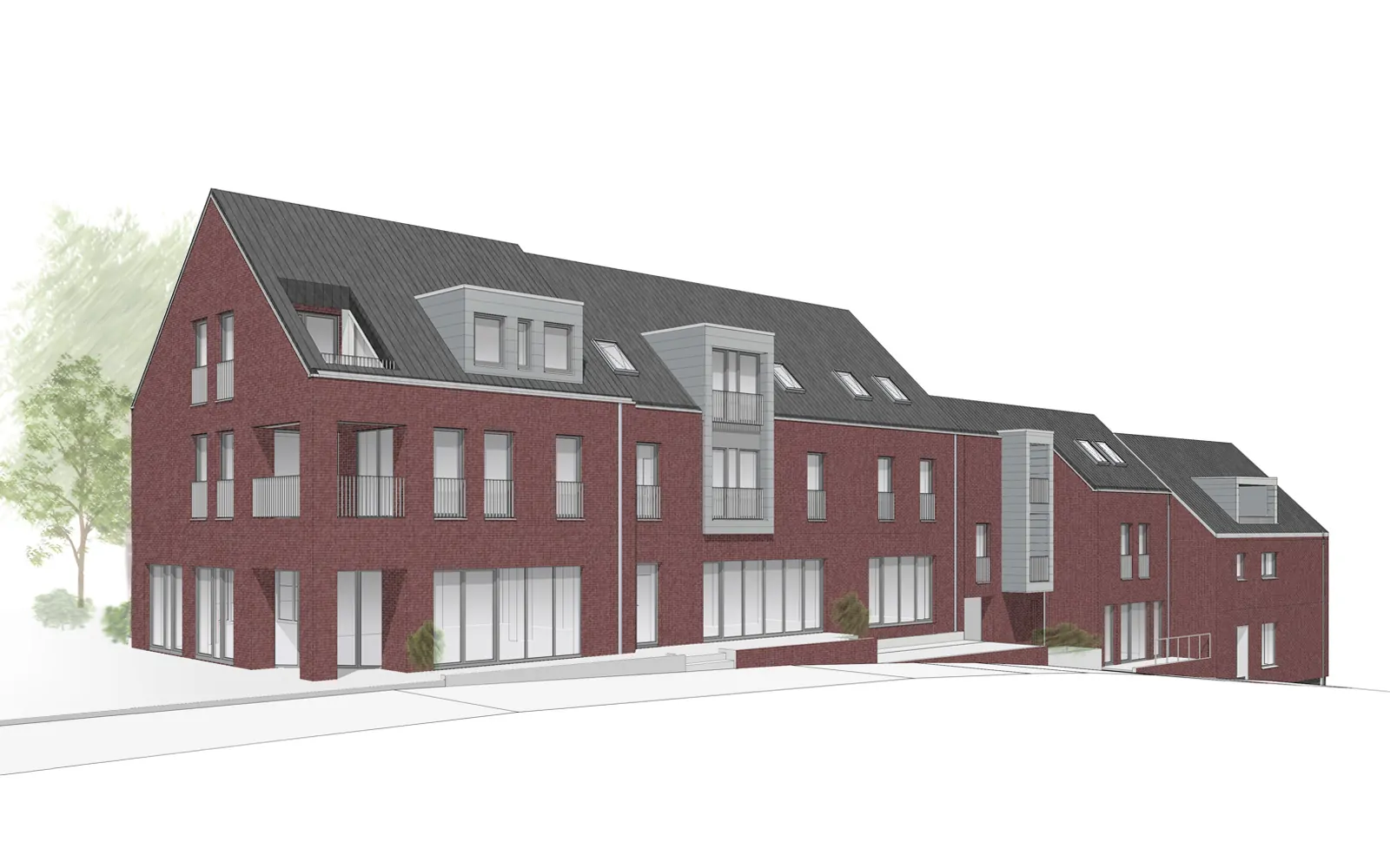REV_SteinwegClausArchitekten_Mehrfamilienhaus_Nachverdichtung_Havixbeck_Klinker_00006