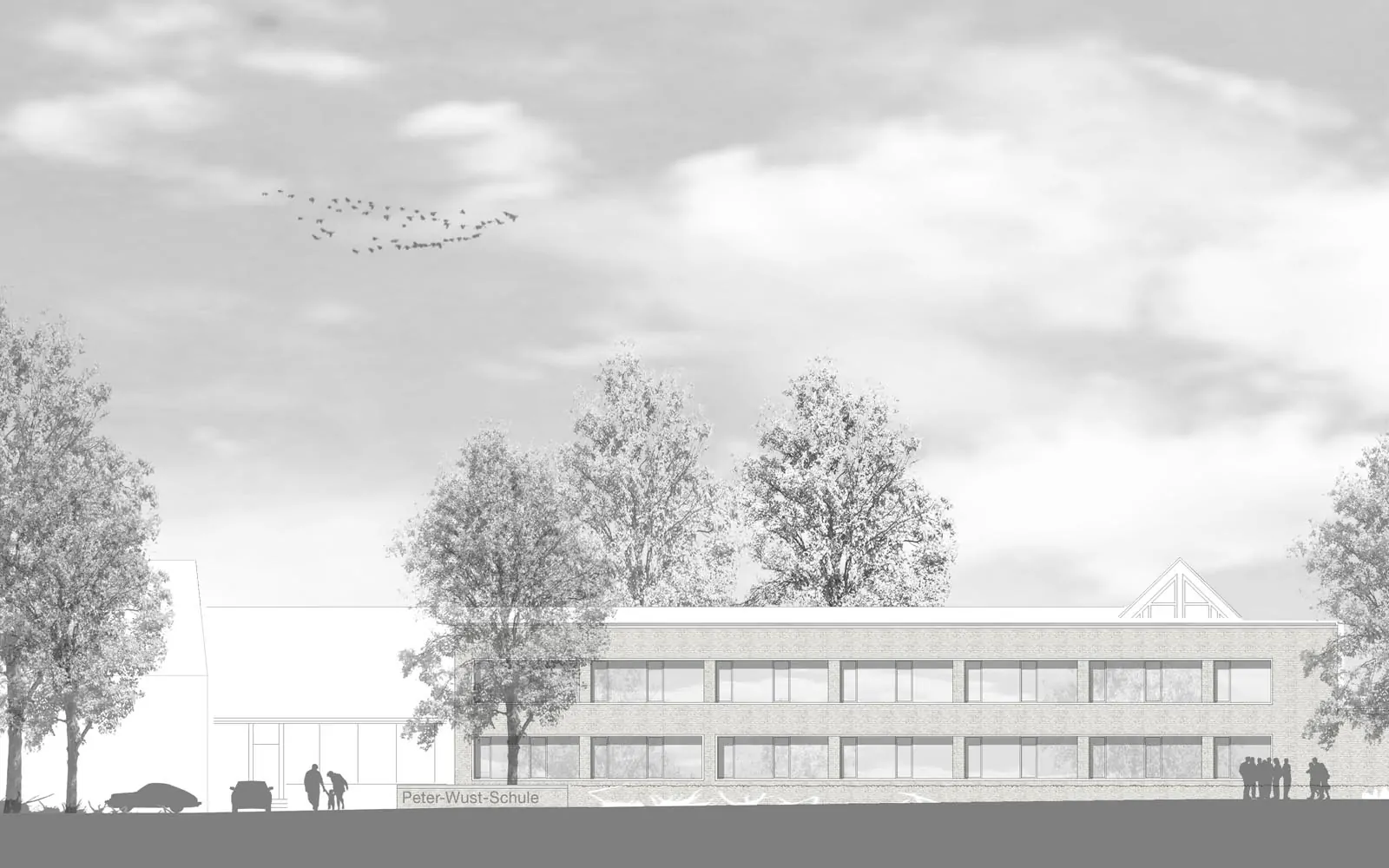Wettbewerb_Peter-Wust_Schule_mit_Sporthalle_Muenster_Ansicht3_Steinweg_Claus_Architekten